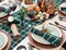 Plaid Table Runner 36 Inches - 100% Pure Linen Windowpane Dark Green Short Table Runner 14 x 36 Inch Ideal for Dresser and Coffee Tables